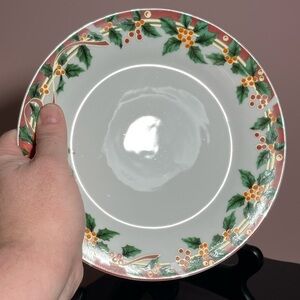 sunflower china Poinsettia and Holly festive side plate replacement 7.5”